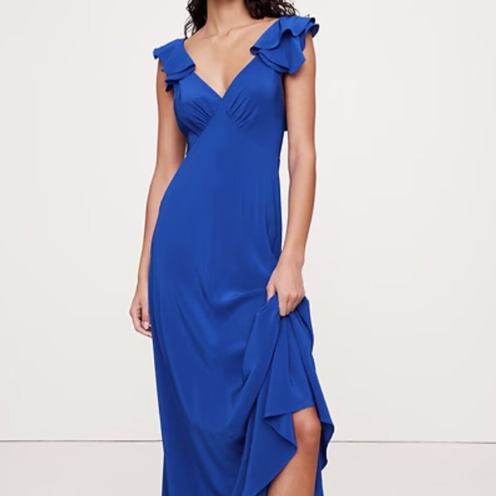 Matte Silk Open-Back Maxi Dress